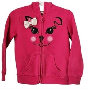 Sonoma Lifestyle Girls Kitty Cat Zip-up Sweatshirt Size‎ 3T Pink